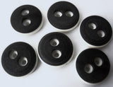 B0100 15mm Frosted Matt Black-White Chunky 2 Hole Button