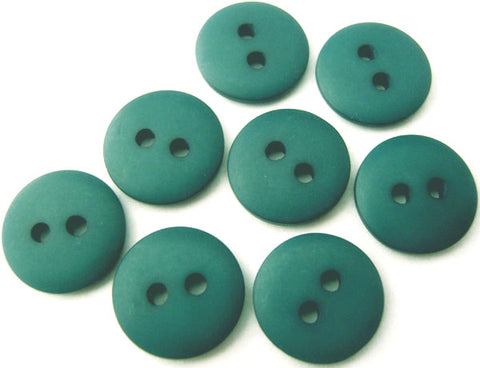 B0102 14mm Deep Teal Blue Soft Sheen 2 Hole Button