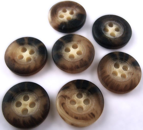 B0258 15mm Browns and Creams Bone Sheen 4 Hole Button