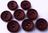 B0459 11mm Burgundy Matt Centre 2 Hole Button