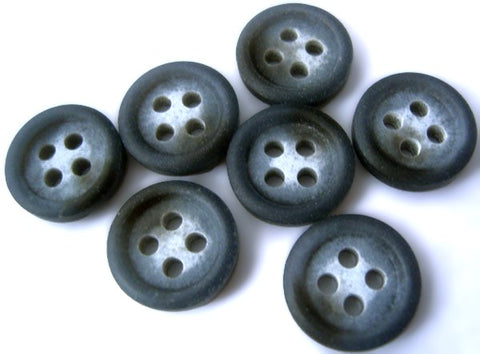 B0726 14mm Navy-Naturals Matt Rounded Rim 4 Hole Button