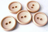 B1044 16mm Peach Matt Centre-Gloss Rim Nylon 2 Hole Button