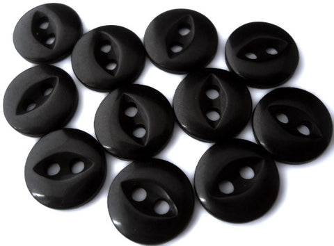 B82344 10mm Black 2 Hole Polyester Fish Eye Button