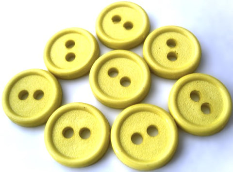 B1167 14mm Primrose Matt Centre 2 Hole Button