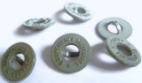 B12711 15mm Grey Green Nylon Bar Button with a Lettered Rim