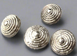 B1351 18mm Silver Metallic Effect Textured and Domed Shank Button