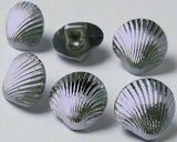 B1400 15mm Silver Poly Metallic Effect Shell Shank Button