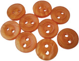 B1495 11mm Tonal Pale Orange and Subtle Iridescent 2 Hole Button