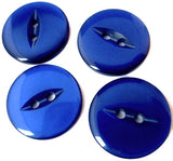 B16185 14mm Dark Royal Blue Polyester Fish Eye 2 Hole Button