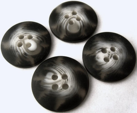 B1675 20mm Greys, Black and Natural Bone Sheen 4 Hole Button