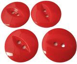 B16865 19mm Flame Red Polyester Fish Eye 2 Hole Button