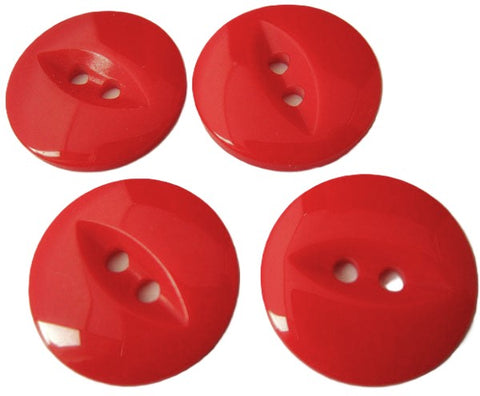 B16865 19mm Flame Red Polyester Fish Eye 2 Hole Button