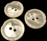 B1698 20mm Tonal Ivory Pearlised Centre 2 Hole Button, Textured Rim