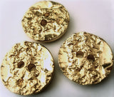 B17181 25mm Gilded Gold Poly Textured 2 Hole Button