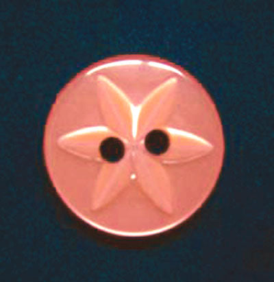 B17975 14mm Coral Pink 2 Hole Polyester Star Button