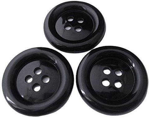 B18173 38mm Black High Gloss Clown 4 Hole Button