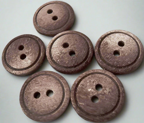 B1919 15mm Frosted Brown Beige Soft Sheen 2 Hole Button