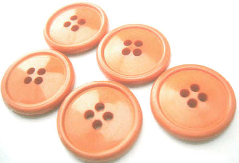 B1925 20mm Apricot Orange High Gloss Nylon 4 Hole Button