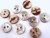 B2096 10mm Reversible Pearlised  Iridescence or Marble 2 Hole Button