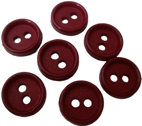 B2299 14mm Deep Claret Nylon 2 Hole Button, Matt Centre, Gloss Rim