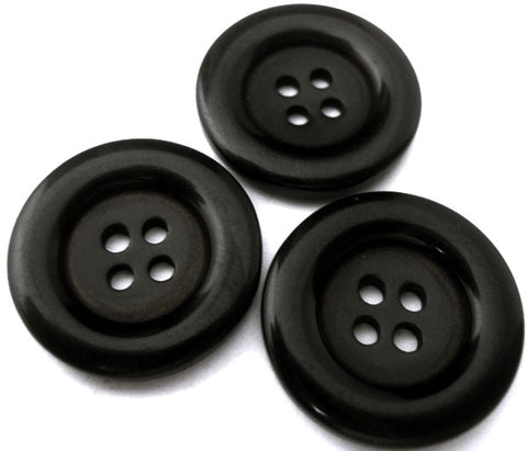 B14918 25mm Black Gloss 4 Hole Button