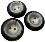 B2390 31mm Black and Natural Grey Chunky Gloss 2 Hole Button