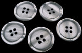 B2461 20mm Grey Ice Pearlised Polyester Shimmery 4 Hole Button