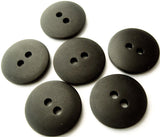 B2497 15mm Black Lightly Domed Bone Sheen 2 Hole Button