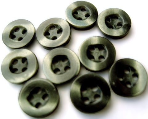 B2554 8mm Tonal English Forest Green 4 Hole Button