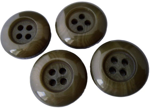 B2596 20mm Tonal Drab Greens High Gloss 4 Hole Button