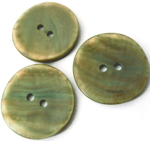 B2613 23mm Grey Green- Mother of Pearl Nacre Iridescent 2 Hole Button