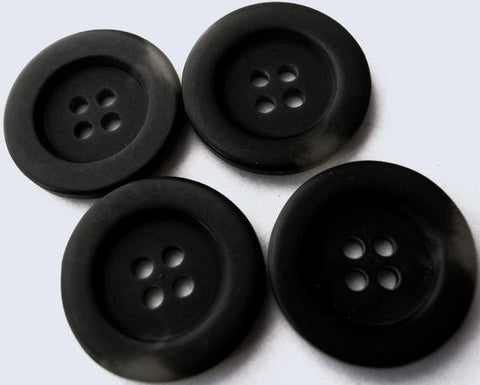 B2687 20mm Charcoal Black-Natural Soft Sheen 4 Hole Button