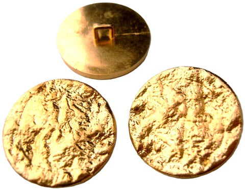 B2854 28mm Gilded Gold Poly Textured Shank Button