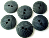 B2865 15mm Navy Soft Sheen Grooved Pattern 2 Hole Button