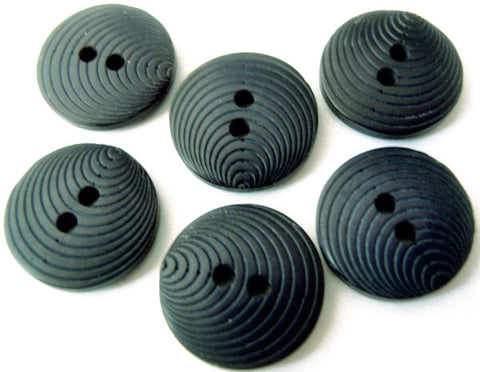 B2865 15mm Navy Soft Sheen Grooved Pattern 2 Hole Button