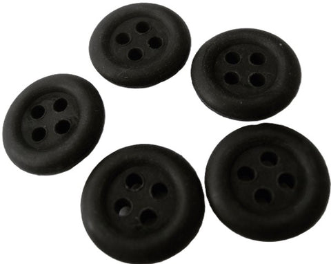 B2945 16mm Black Soft Rubber Chunky 4 Hole Button