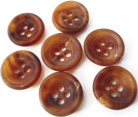 B2948 15mm Pale Tortoise Shell Browns Bone Sheen 4 Hole Button