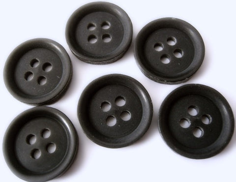 B2979 15mm Very Dark Slate Grey Soft Sheen 4 Hole Button