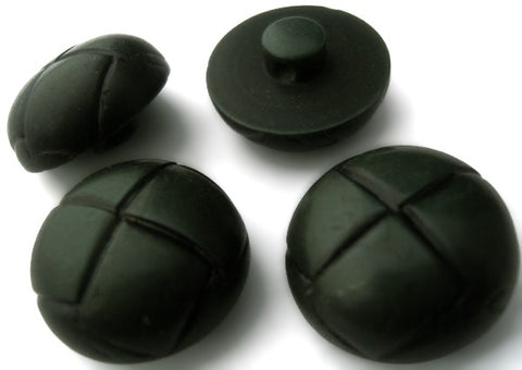 B3002 20mm Dusky Forest Green Leather Effect "Football" Shank Button