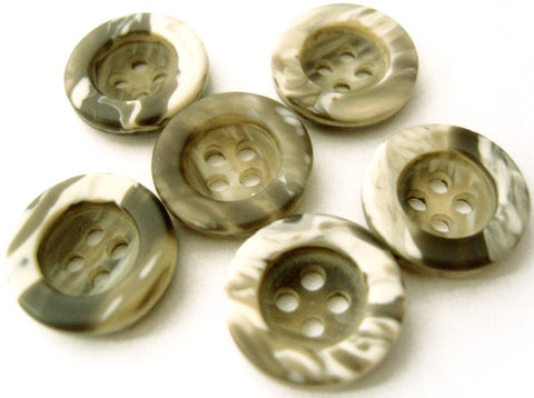 B3093 15mm Greys-Naturals Gloss Stone Effect 4 Hole Button