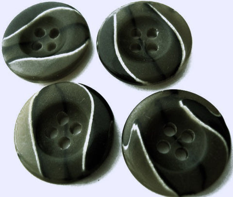 B3103 20mm Greens, Black and Natural Gloss 4 Hole Button