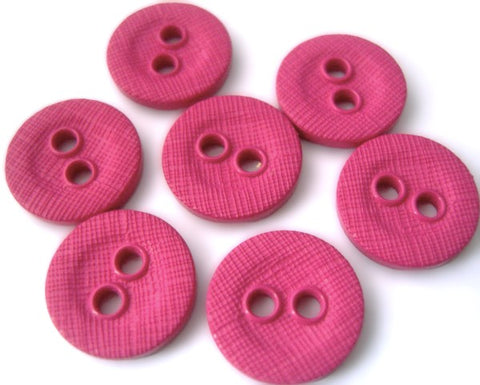 B3107 13mm Fuchsia Pink Lightly Textured Linen Effect 2 Hole Button