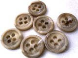 B3132 15mm Creams-Beiges Matt Centre, Gloss Rim 4 Hole Button