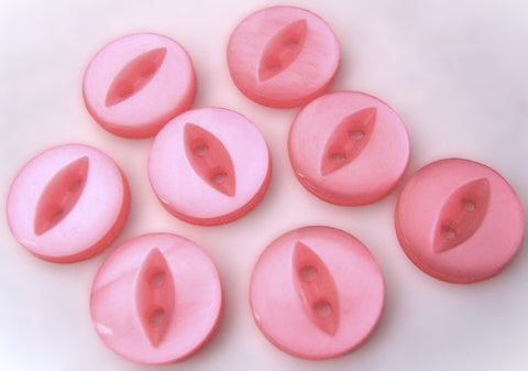 B3138 11mm Pale Sugar Pink 2 Hole Polyester Fish Eye Button