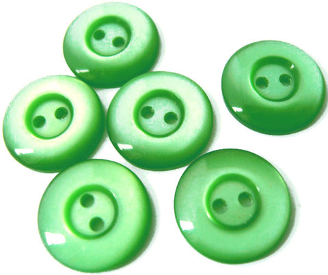 B3161 14mm Dusky Emerald Green Pearlised Polyester 2 Hole Button