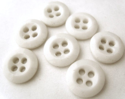 B4423 14mm Natural White High Gloss 4 Hole Ceramic Button