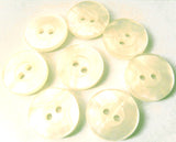 B4563 15mm White-Iridescent Mother of Pearl Effect 2 Hole Button