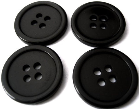 B4639 20mm Black High Gloss 4 Hole Button