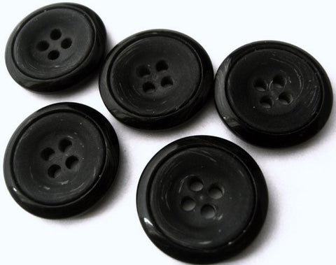 B4645 20mm Black and Grey Matt Centre-Gloss Rim 4 Hole Button