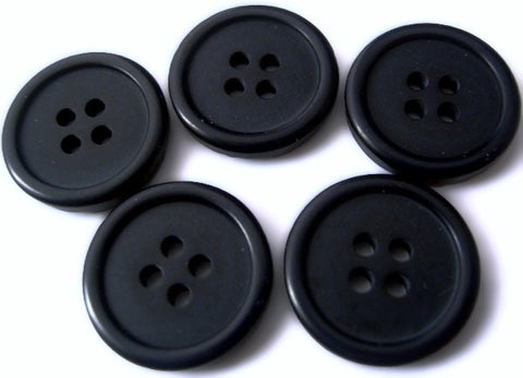 B4649 18mm Deep Navy Soft Sheen 4 Hole Button-Raised Gloss Rim